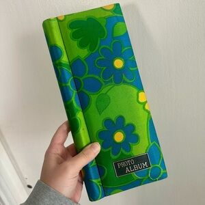 Vintage 60s-70s Floral Green and Blue Photo Album